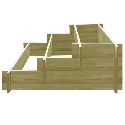 vidaXL Jardinera con 3 niveles de madera impregnada 90x90x35 cm