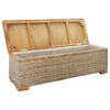 vidaXL Caja de almacenaje madera de caoba y ratán Kubu natural 110 cm