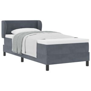 vidaXL Cama tipo Box Spring Gris oscuro 90 x 200 cm Terciopelo