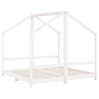 vidaXL Estructura de cama de niños madera de pino blanco 2x(80x160) cm