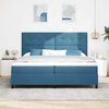 vidaXL Cama Box Spring LED con colch&oacute;n Azul Oscuro 200 x 200 cm tela