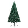 vidaXL Medio &aacute;rbol de Navidad con luces y bolas verde 210 cm