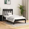 vidaXL Estructura de cama madera maciza negro 100x200 cm