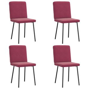 vidaXL Sillas de comedor 4 unidades terciopelo rojo tinto