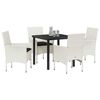 vidaXL Conjunto de Comedor de Jard&iacute;n con coj&iacute;n 5 pcs rat&aacute;n sint&eacute;tico