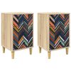 vidaXL Mesa de noche OMMEN 2 uds. Roble Sonoma 36 x 33 x 60 cm