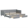 vidaXL Sof&aacute; cama nido con cajones tela gris claro 80x200 cm