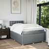 vidaXL Cama box spring con colch&oacute;n tela gris claro 120x190 cm