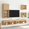 vidaXL Muebles TV pared con LED 5 pzas madera ingenier&iacute;a roble Sonoma