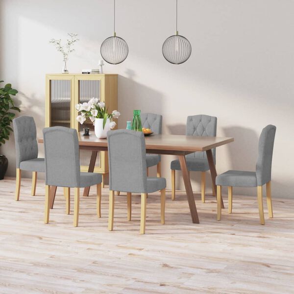 vidaXL Sillas de comedor 6 unidades tela gris claro