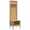 vidaXL Mueble de recibidor FLORO Marr&oacute;n cera 50 x 40 x 158 cm