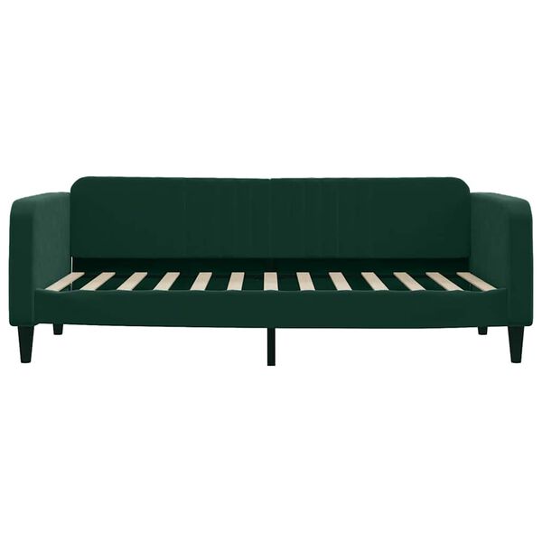 vidaXL Sof&aacute; cama con colch&oacute;n terciopelo verde oscuro 100x200 cm