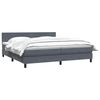 vidaXL Cama box spring con colch&oacute;n terciopelo gris oscuro 180x210 cm