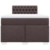 vidaXL Cama box spring con colch&oacute;n tela marr&oacute;n oscuro 120x190 cm