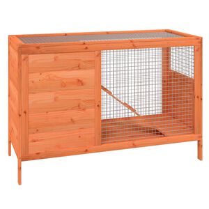 vidaXL Conejera de madera maciza de pino marr&oacute;n 103x44x69,5 cm