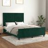 vidaXL Estructura cama sin colch&oacute;n terciopelo verde oscuro 140x190 cm