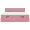vidaXL Estructura de cama otomana colchones terciopelo rosa 180x200cm
