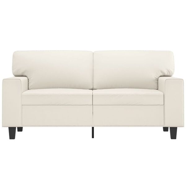 vidaXL Sof&aacute; de 2 plazas de cuero sint&eacute;tico color crema 120 cm