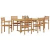 vidaXL Conjunto de Comedor de Jard&iacute;n 7 pcs Marr&oacute;n