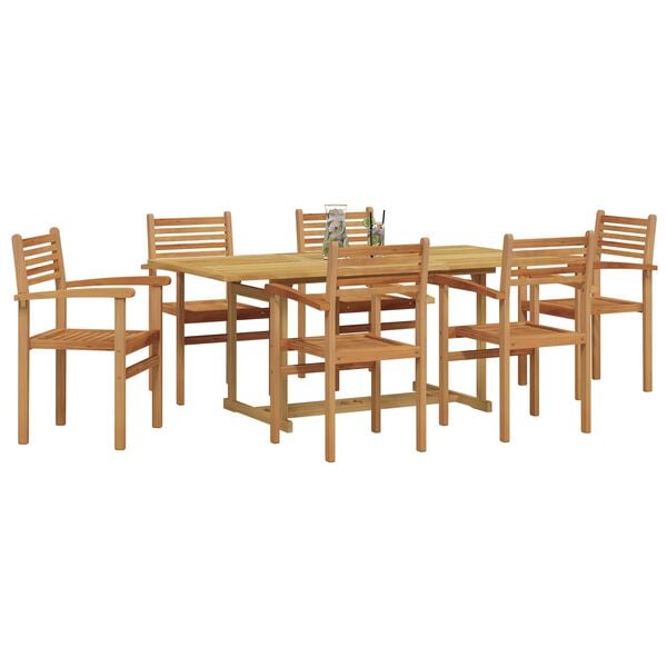 vidaXL Conjunto de Comedor de Jard&iacute;n 7 pcs Marr&oacute;n