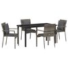 vidaXL Conjunto de Comedor de Jardín 5 pcs Gris ratán sintético