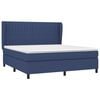 vidaXL Cama box spring con colch&oacute;n tela azul 180x200 cm