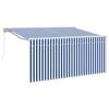 vidaXL Toldo retr&aacute;ctil Azul y 300 x 200 cm Poli&eacute;ster y Aluminio