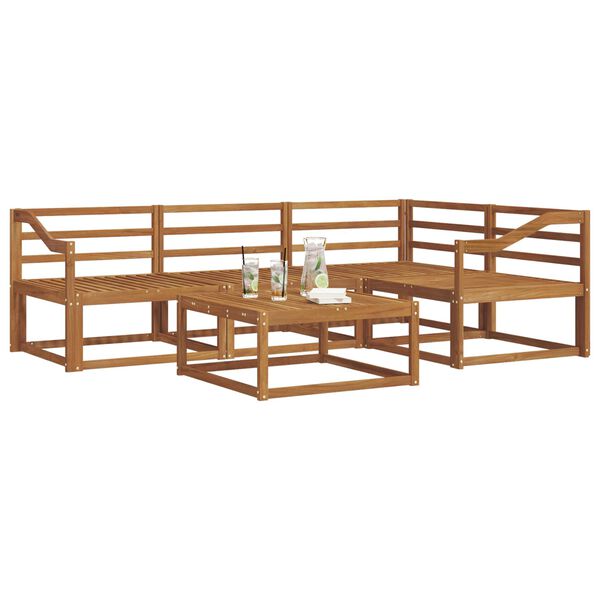 vidaXL Conjunto de sof&aacute;s de exterior 5 pcs Natural