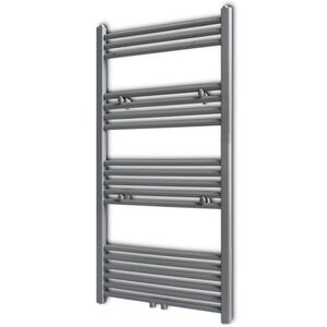 vidaXL Radiador toallero de ba&ntilde;o recto gris 600 x 1160 mm