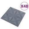 vidaXL Paneles de pared 48 pcs Origami Gris 50 x 50 cm Espuma XPS
