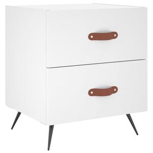 vidaXL Mesita de noche madera de ingenier&iacute;a blanco 40x35x47,5 cm