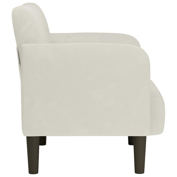vidaXL Sill&oacute;n con reposabrazos en terciopelo color crema 54 cm