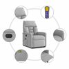 vidaXL Sill&oacute;n de masaje el&eacute;ctrico reclinable elevable tela gris nube