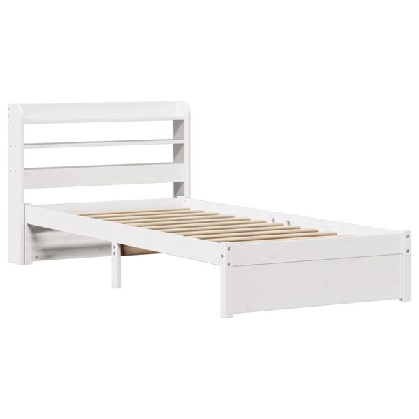 vidaXL Estructura de cama con cabecero sin colch&oacute;n blanco 100x200 cm