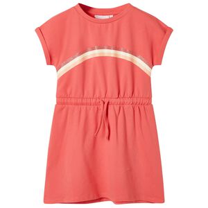 Vestido infantil con cord&oacute;n color coral 128