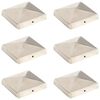 vidaXL Tapas piramidales postes valla 6 uds acero inoxidable 101x101mm