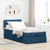 vidaXL Estructura de cama otomana con colch&oacute;n tela azul 90x190 cm