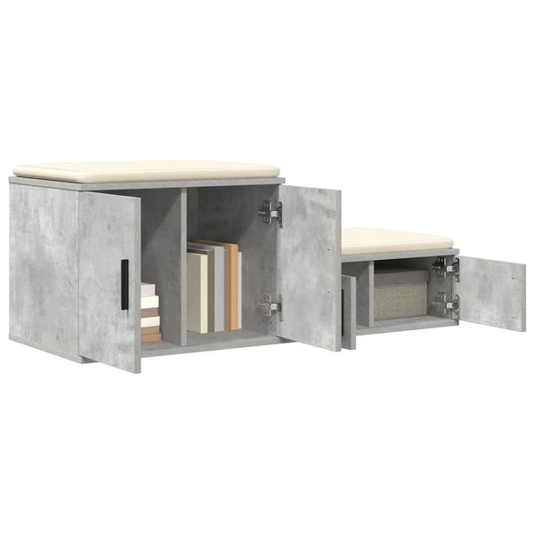 vidaXL Armario de almacenamiento 2 pcs Gris Concreto 118 x 41 x 40 cm