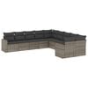 vidaXL Set de sof&aacute;s de jard&iacute;n 10 pzas con cojines rat&aacute;n sint&eacute;tico gris