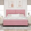vidaXL Cama Box Spring LED con colch&oacute;n Rosa 180 x 200 cm Terciopelo