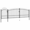 vidaXL Puerta de jard&iacute;n Woerden con punta de lanza, 5 x 1,75 m, negro