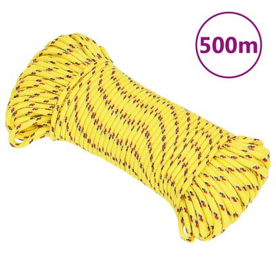 vidaXL Cuerda de barco polipropileno amarillo 5 mm 500 m
