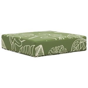 vidaXL Coj&iacute;n de asiento de exterior Hojas Verdes 40 x 40 x 8 cm
