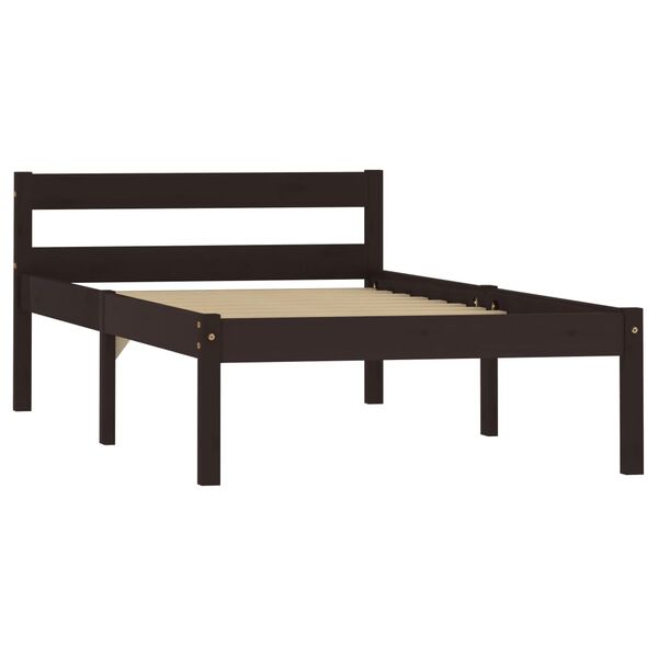 vidaXL Estructura de cama con 2 cajones pino marr&oacute;n oscuro 90x200 cm