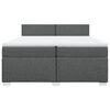 vidaXL Cama box spring con colch&oacute;n tela gris oscuro 200x200 cm