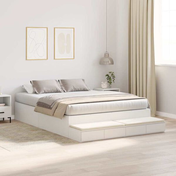 vidaXL Cama con almacenamiento con cajón 150 cm Madera contrachapada