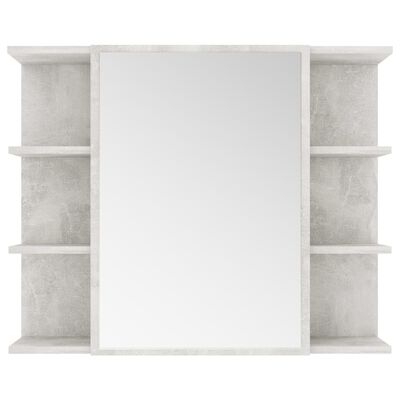 vidaXL Armario de espejo de baño contrachapada gris 80x20,5x64 cm
