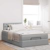 vidaXL Cama otomana con colch&oacute;n gris claro 120x190 cm tela