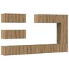 vidaXL Mueble para TV de pared madera contrachapada artesanal 7 piezas