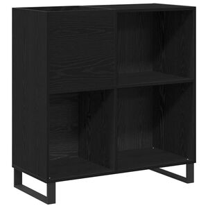 vidaXL Mueble para discos de vinilo Roble Negro 85 x 38 x 89 cm